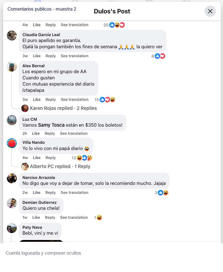 Comentarios públicos · 2